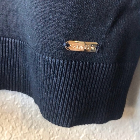 New Calvin Klein Sweater Women’s Large Black Decorative Buttons Casual Sweater - Picture 6 of 13